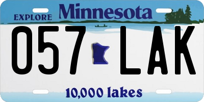 MN license plate 057LAK