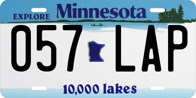 MN license plate 057LAP
