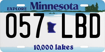 MN license plate 057LBD