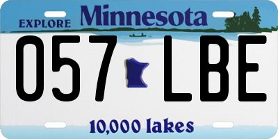 MN license plate 057LBE