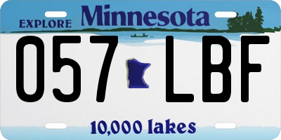MN license plate 057LBF