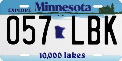 MN license plate 057LBK