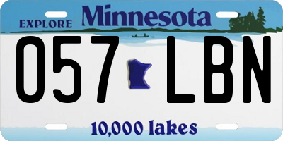 MN license plate 057LBN