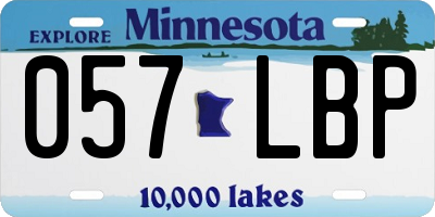 MN license plate 057LBP
