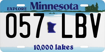 MN license plate 057LBV