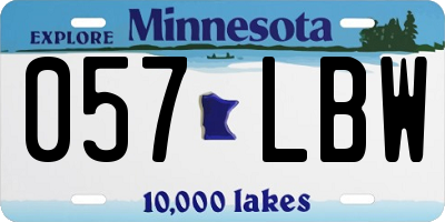 MN license plate 057LBW