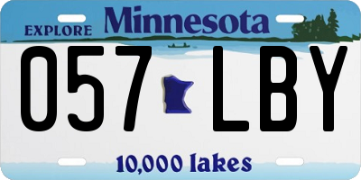 MN license plate 057LBY