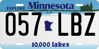 MN license plate 057LBZ