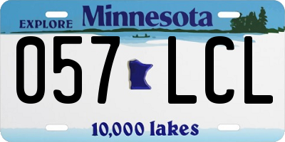MN license plate 057LCL
