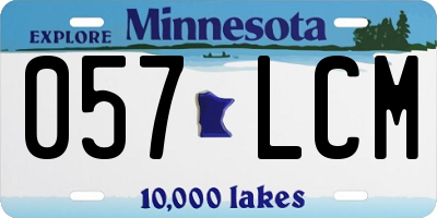 MN license plate 057LCM