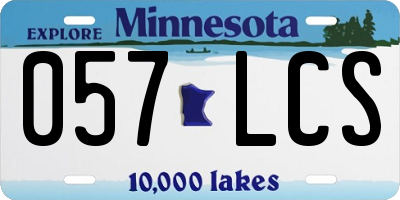 MN license plate 057LCS