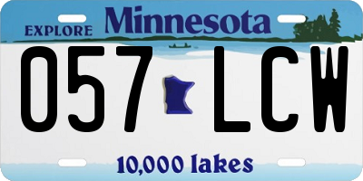MN license plate 057LCW