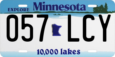 MN license plate 057LCY
