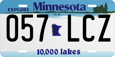 MN license plate 057LCZ