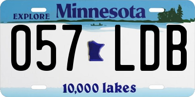 MN license plate 057LDB