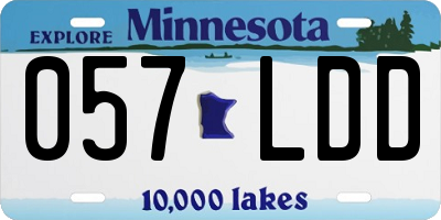 MN license plate 057LDD