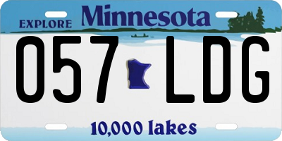 MN license plate 057LDG