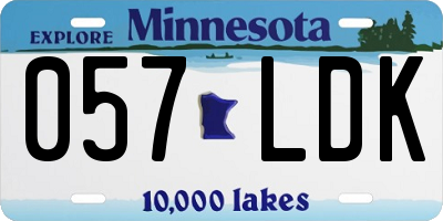 MN license plate 057LDK