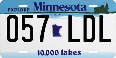 MN license plate 057LDL