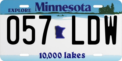 MN license plate 057LDW
