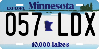 MN license plate 057LDX