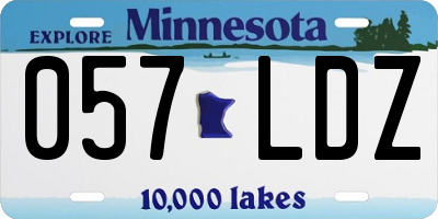 MN license plate 057LDZ