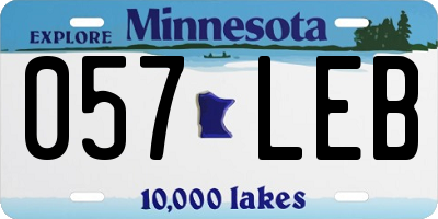 MN license plate 057LEB