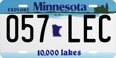 MN license plate 057LEC