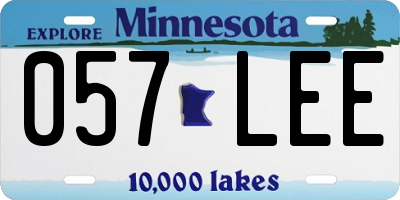 MN license plate 057LEE