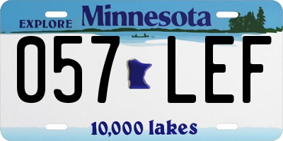 MN license plate 057LEF