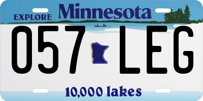 MN license plate 057LEG