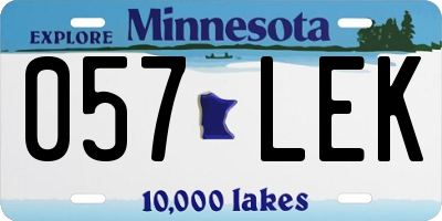 MN license plate 057LEK