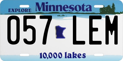 MN license plate 057LEM