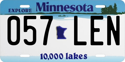MN license plate 057LEN
