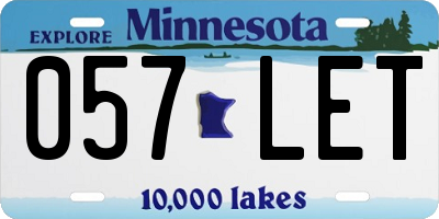 MN license plate 057LET