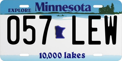MN license plate 057LEW