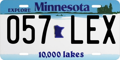 MN license plate 057LEX