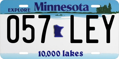 MN license plate 057LEY