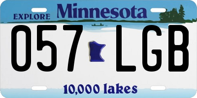 MN license plate 057LGB