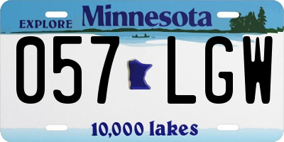 MN license plate 057LGW