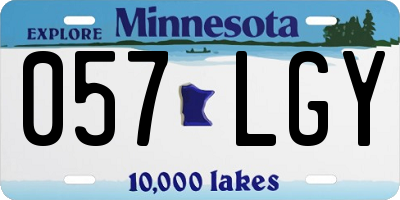 MN license plate 057LGY