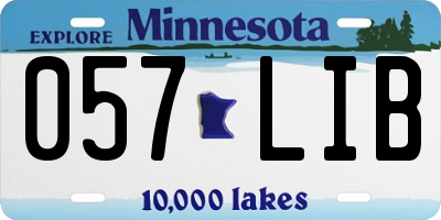 MN license plate 057LIB