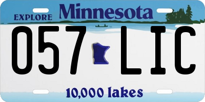 MN license plate 057LIC