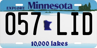 MN license plate 057LID