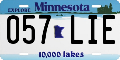 MN license plate 057LIE