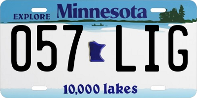 MN license plate 057LIG
