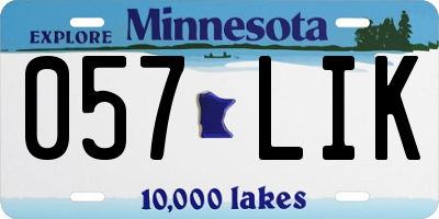 MN license plate 057LIK