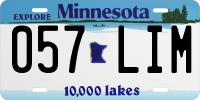 MN license plate 057LIM