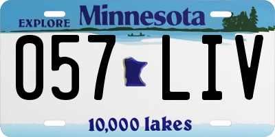 MN license plate 057LIV