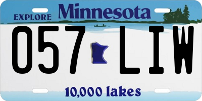 MN license plate 057LIW